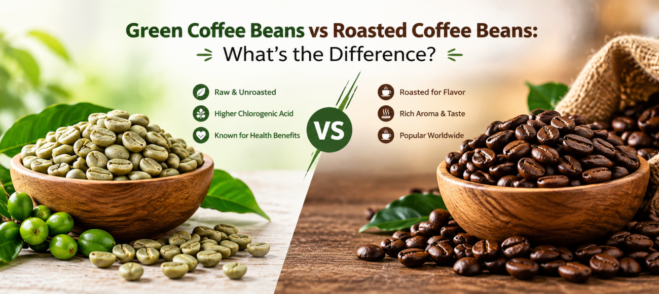 Green Coffee Beans vs Roasted Coffee Beans