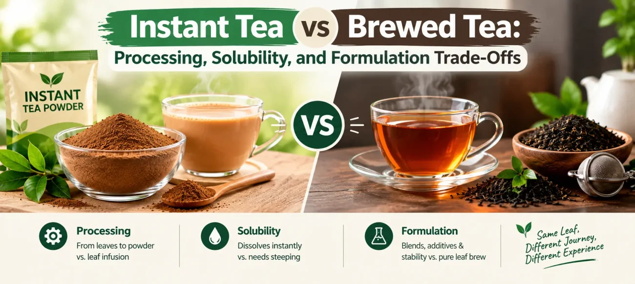 Instant Tea vs Brewed Tea: Processing, Solubility, and Formulation Trade-Offs